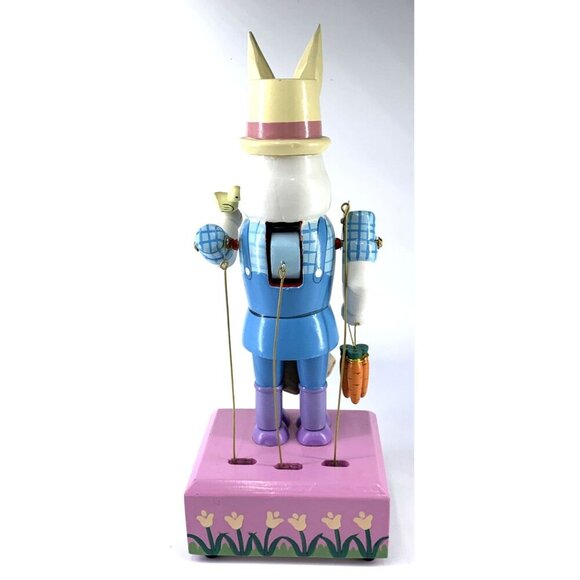 Kurt Adler Easter Rabbit Nutcracker Bunny Musical Music Box Hand Painted 12" - Picture 6 of 10